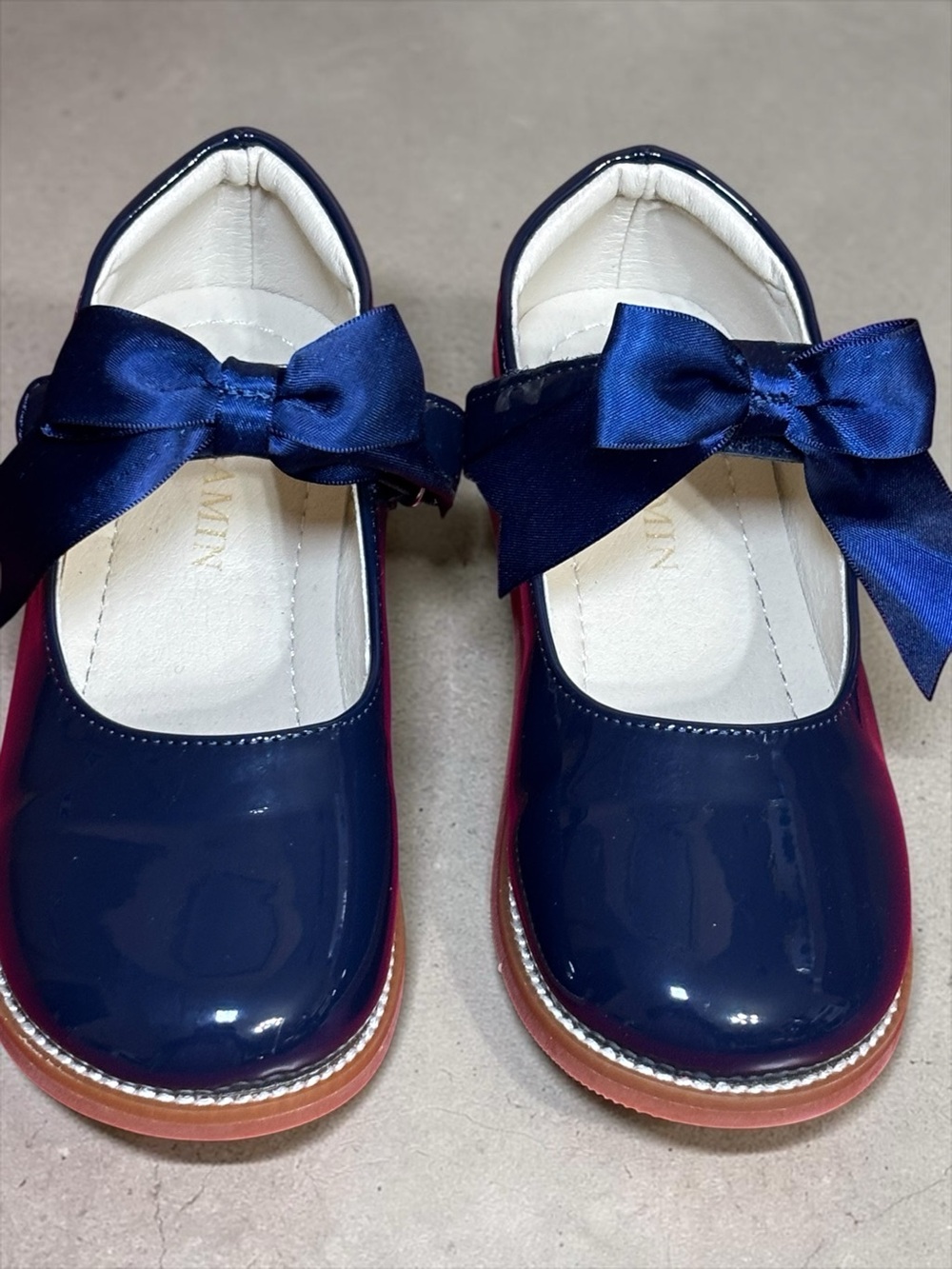 Girls Navy Patent Bow Mary Jane Dress Shoes